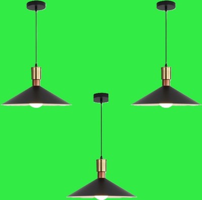 16 Inch Modern Black Pendant Light, Minimalist Cone Pendant Industrial EFINEHOME