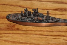Battleship Bronze Die Cast Pencil Sharpener Vintage Office Decor Desktop Navy***