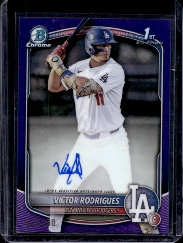 2025 Bowman Chrome Victor Rodrigues 1st Purple Auto /250 Dodgers #CPA-VR