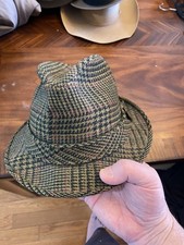 Vintage Champ Sportswear Trilby Fedora Hat Men's Size 7 Wool Nylon Tweed Blend