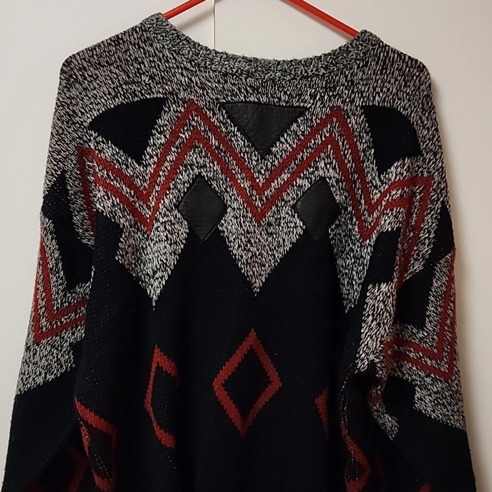 Gitano mens large grey diamond pattern sweater le… - image 2