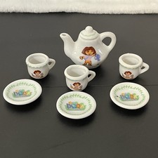 Dora The Explorer Ceramic Children Mini Tea Set 2006 7 Piece Set Cartoon Viacom