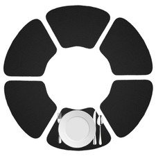 Kraftware Fishnet Wedge Placemats For Round Outdoor Tables, Black, Set of 6, ...