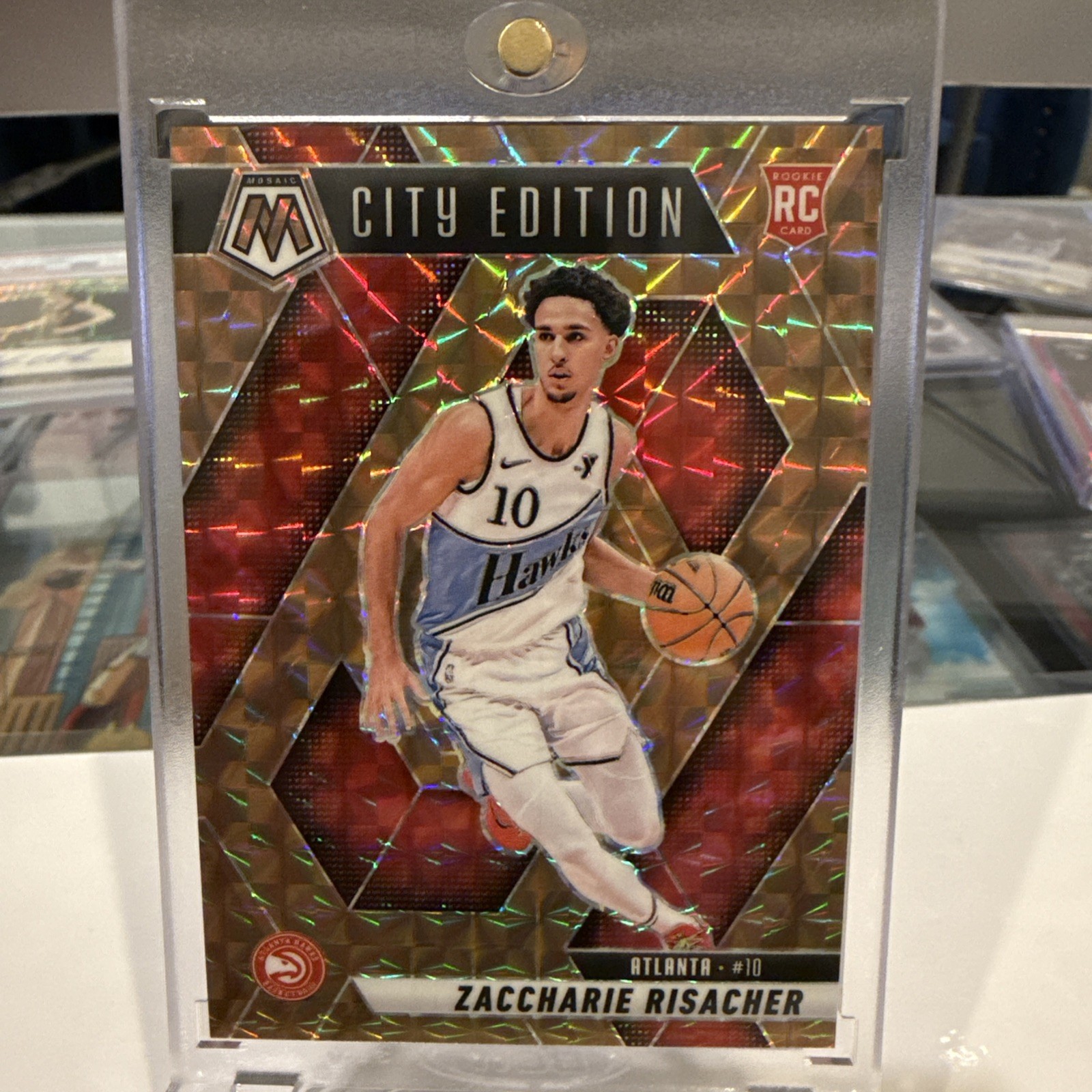 2024-25 Panini Mosaic Bronze City Edition RC 44/75 #274 Zaccharie Risacher Hawks