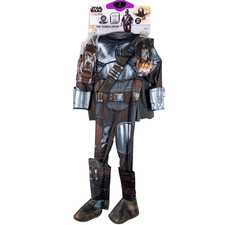 Rubies Kids Star Wars The Mandalorian Costume Size 4-6 Silver Beskar Deluxe M09