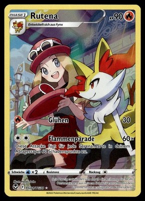 Rutena TG01/TG30 Holo Silver Tempest Trainer Gallery NM Pokemon Karte Deutsch