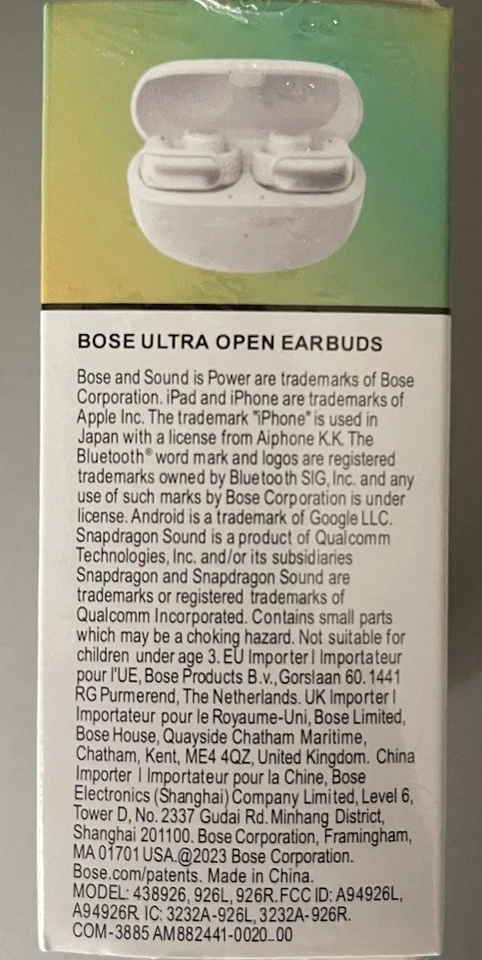 Bose Ultra Open Earbuds - True Wireless Bluetooth, White / Smoke - New - Image 4 of 4