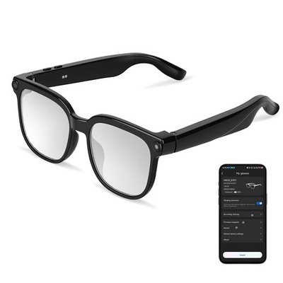 1080P Camera AI Smart Glasses w/ Voice Assistant Stylish Design for Vlogs