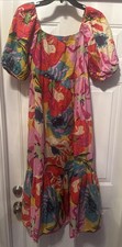 Tatuum Bohemian Anthropology “Farm Rio Look”  Floral Maxi Dress Size 34