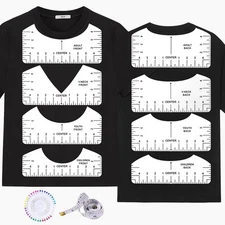10 PCS T-Shirt Ruler Guide - Tshirt 10 Pcs White Rulers Set 