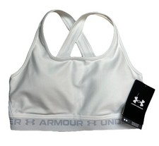 Under Armour Medium Support Sports Bra UA Crossback Mid Women  s Size M White NWT