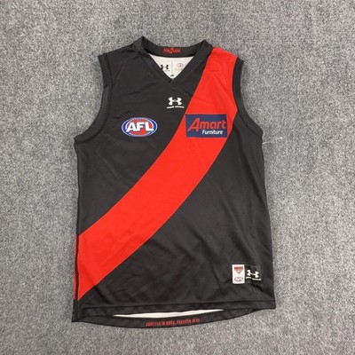 Essendon Bombers Jersey Mens Large Black AFL Football Under Armour Guernsey