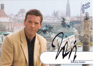 Dr. Jörg Haider ( 11.10.2008 Originalautogramm Autogrammkarte)