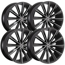 Set Of 4 Borghini B99 22x9.5 6x5.5 30mm Blackmilled Wheels Rims 22 Inch