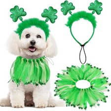 Dog St. Patrick's Day Outfit, St Patricks Day Dog Costume Clothes Green Glitter