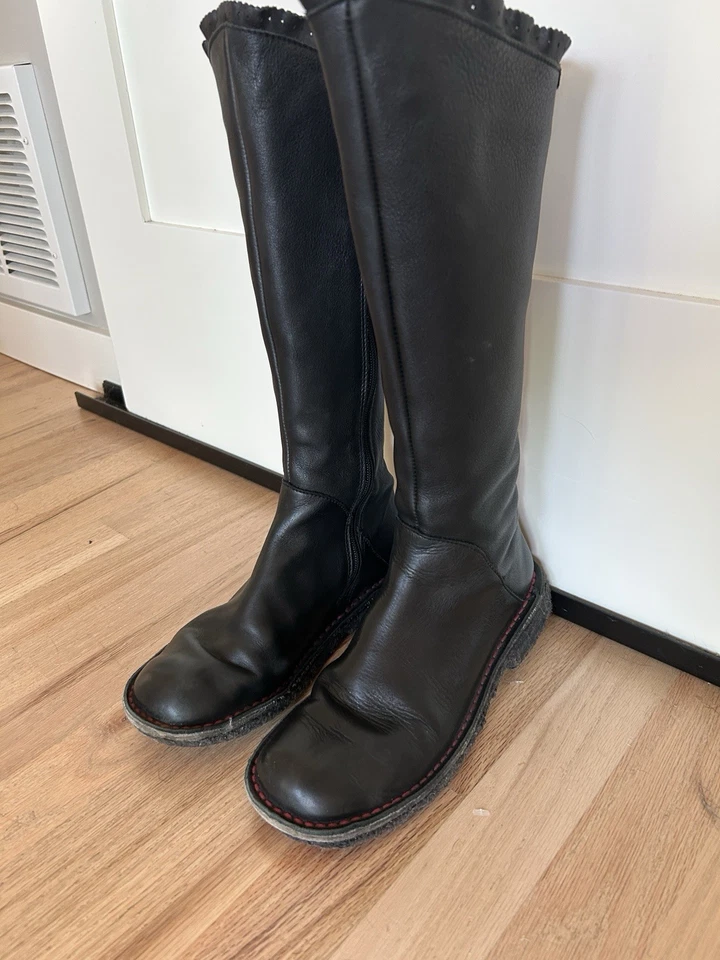 CAMPER Mujer Botas de Cuero Negras Hasta la Rodilla Equitación Motociclista EU 38 / US 7 Foto 2 de 4