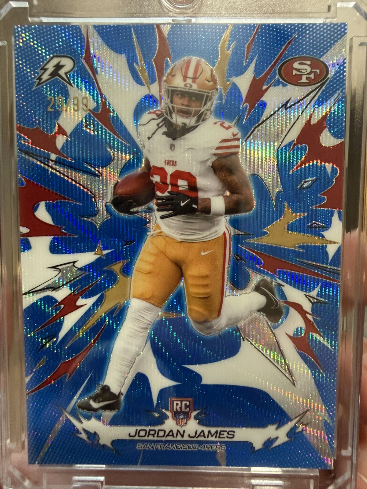 2025 TOPPS RESURGENCE FOOTBALL JORDAN JAMES BLUE SURGE ROOKIE NUMBER MATCH 29/99