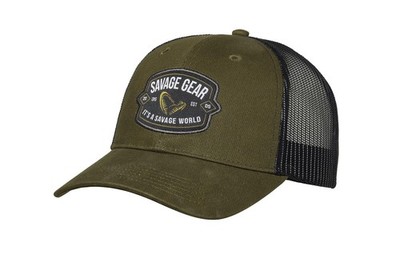 Savage Gear Badge Trucker Cap Green Kappe Anglermütze