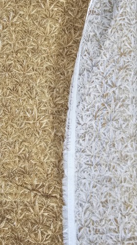 Kimono Collection Screen Print Hoffman Fabric Gold Cotton 2 1/3 Yds - Picture 7 of 7