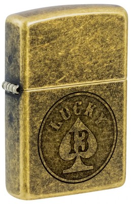 Zippo 47148, Lucky 13, Ace, Classic Antique Brass Lighter, Pipe (PL) Insert