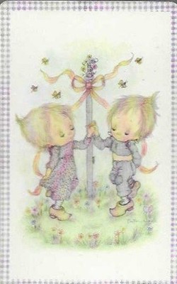 Betsey Clark Maypole  Art Vintage Single Swap Playing Card