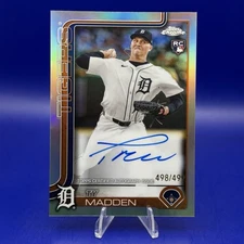 2025 Topps Chrome Baseball Ty Madden Refractor Auto /499 #RA-TM Rookie RC Tigers
