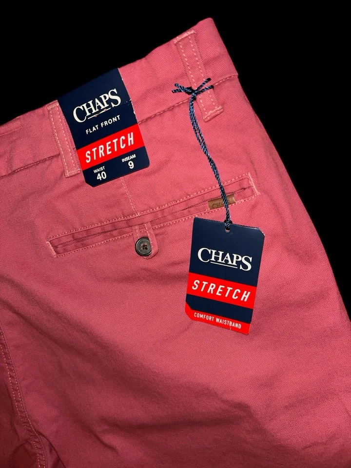 Pantalones cortos elásticos delanteros planos Chaps - Cintura 40 - Entrepierna 9 Foto 2 de 4