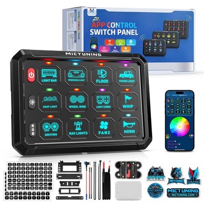 P1s App Control RGB LED Switch Panel Light Circuit Relay System Auxiliary Switch