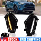 LED Fog lights Daytime Running lamp w/Turn Signal For Toyota RAV4 2019 2020-2025