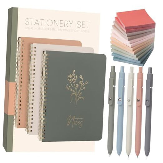2 Pack Spiral Notebooks For Women - Aesthetic College Ruled Journals For Writing