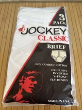 Vtg 1987 Jockey Classic Briefs 42" Sealed Package USA White 3 Pack Underwear