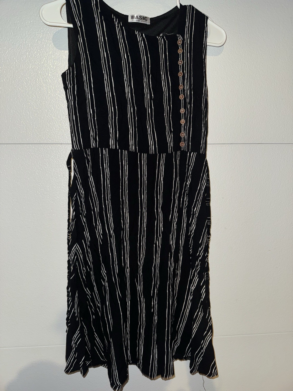 Basic Designer Studio Black And White Striped Dre… - image 1