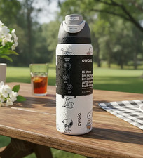 Owala Snoopy 32oz Black White Stainless Steel Insulated Water Bottle Exclusive