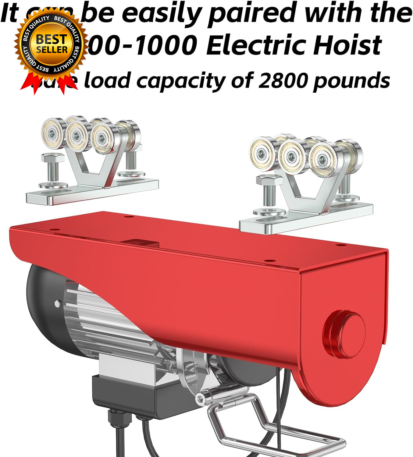 6 Wheel Hoist Trolley with Rollers - Strut Trolley Assembly for Electric Hoist -