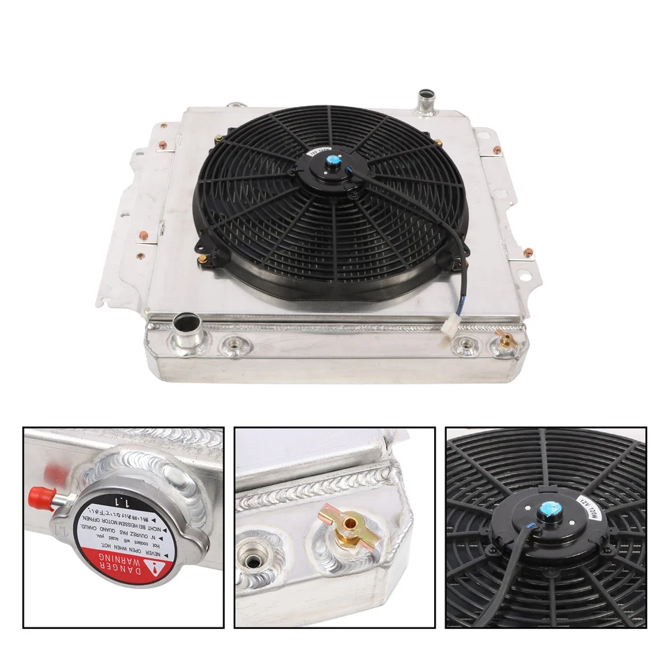 3 Row Core Radiator+Fan Aluminum Shroud Relay for 1987-2006 Jeep Wrangler Foto 2 de 4