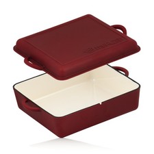 Pasto Pasto Ghisa Smaltata 10,8 Litri | Rosso | Casseruola con Coperchio