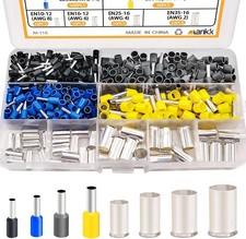 400PCS Silver Plated Copper Ferrules Wire End Terminals Crimp Con Size: 400PCS