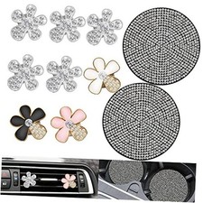 Sparkling Car Vent Clips  Glitter Cup Coasters Set for Women - SourceTon 8