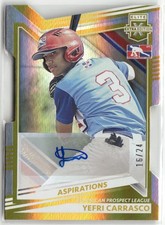 2022 Elite Extra Edition #197 Yefri Carrasco Aspir. Die Cut Signatures Gold #/24