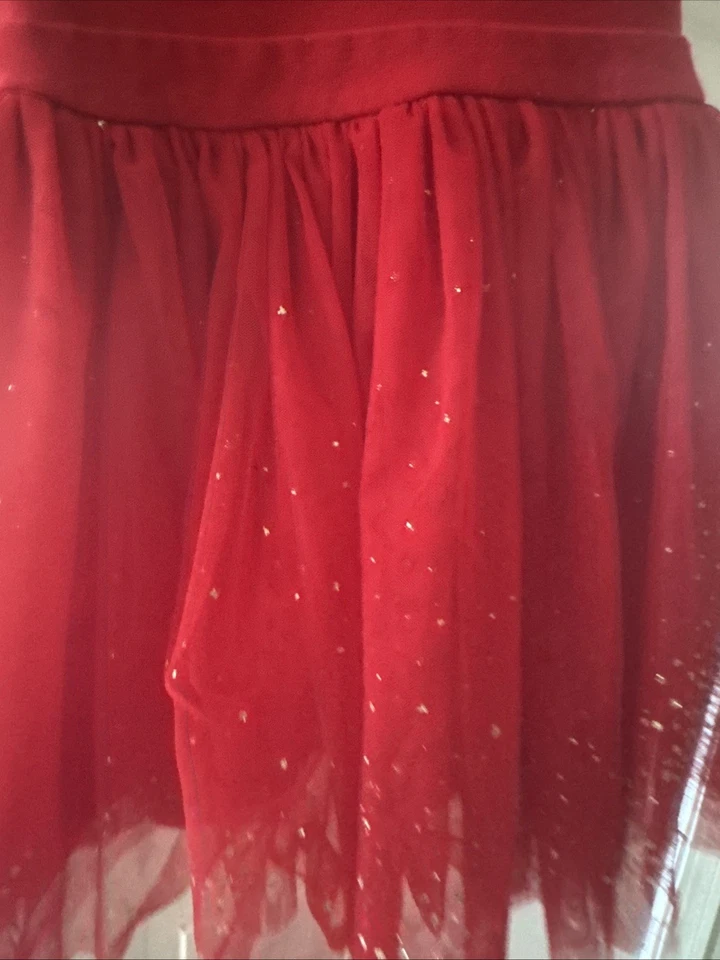 Epic Threads Girls Red  Tulle Party Dress Size 5 Holiday Christmas Sparkle - Image 3 of 4
