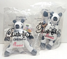 2008 Chick-fil-A Cow Plush Eat Mor Chikin Stuffed Animal Toy Promo 6" LOT OF 2