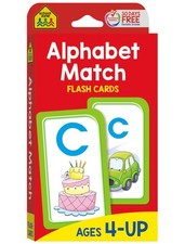 School Zone Alphabet Match Flash Cards: 56 Cards, Preschool, Large