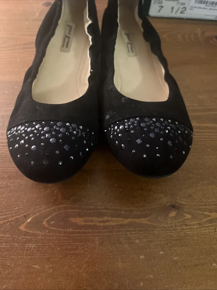 Zapatos de ballet Paul Green para mujer planos negros de gamuza con tachuelas EE. UU. 7,5 UK 5 Foto 3 de 4