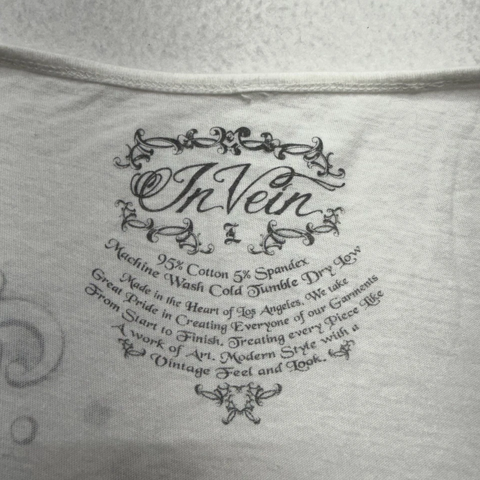 In Vein Beaded Bling Y2K Graffiti T-Shirt Dress Koi Fish Tattoo Style RARE - Image 2 of 4