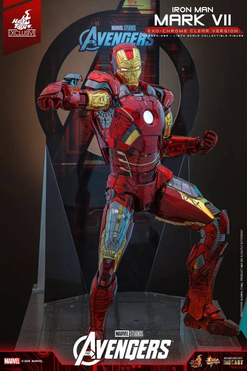 ⭐Pre order! Hot Toys MMS870D82 Iron Man Mark VII Exo-Chrome Clear