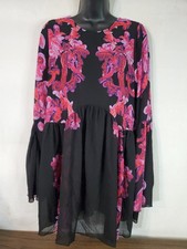 Intimately Free People Dress size XS Oversized Boho Flutter Sleeve Sheer Keyhole