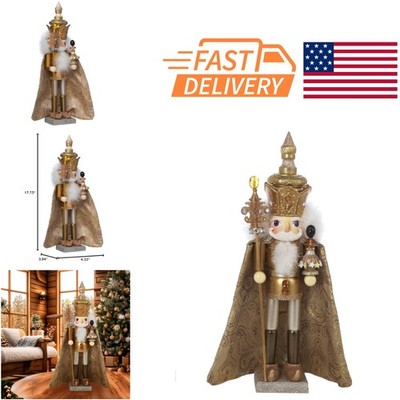 Charming Nutcracker 18 Inch Gold Design Perfect for Christmas Collection Display