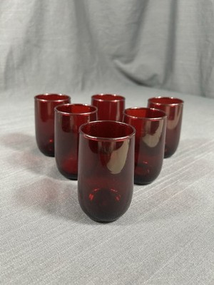 Vintage Anchor Hocking Royal Ruby Red Glassware Tumbler Set of 6