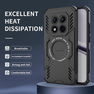 For XiaoMi RedMi Note 15 Pro+, Luxury 4 Airbags Magnetic Hybrid Rugged Hard Case