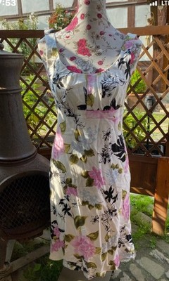 Apart Damen Sommerkleid Sommer Kleid Weiß Creme Blumen Gr 38